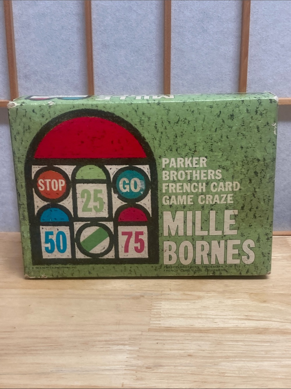 Vintage 1962 Mille Bornes French/English Card Game by Parker Brothers